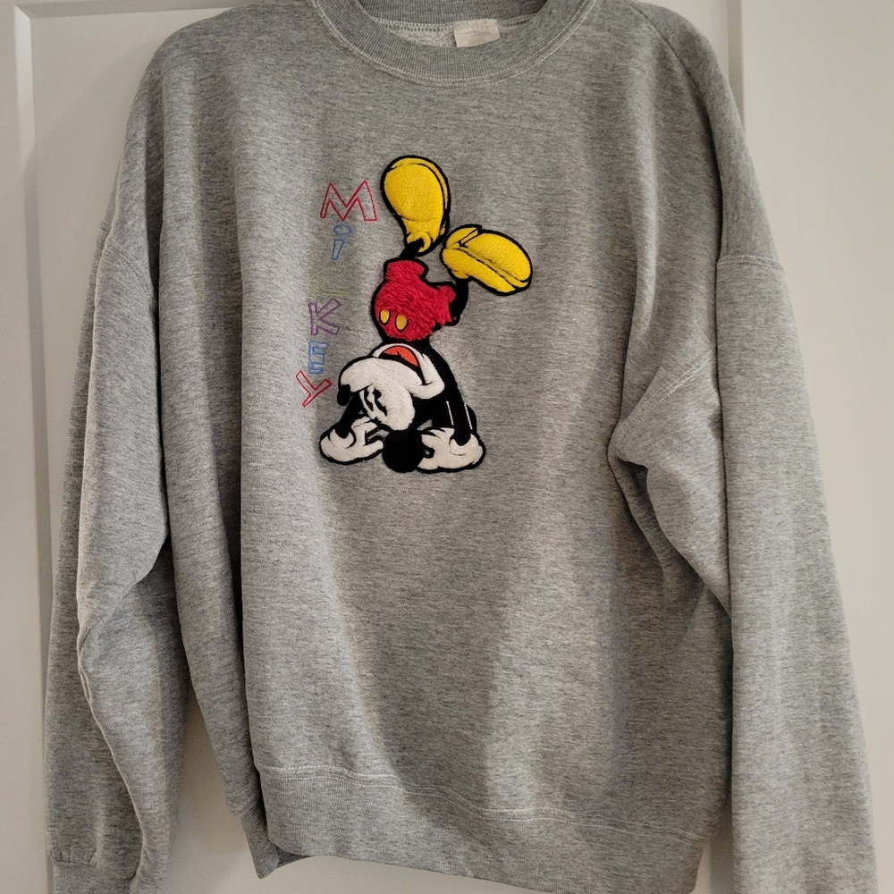 Vintage mickey spellout crewneck disney sweatshirt xl